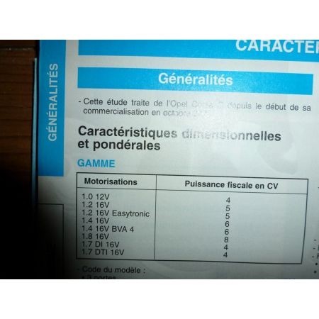 CORSA C Revue Technique Opel