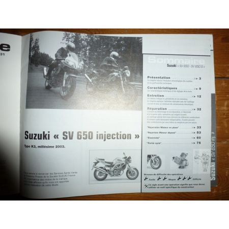 SV650 CB900F Hornet Revue Technique moto Honda Suzuki
