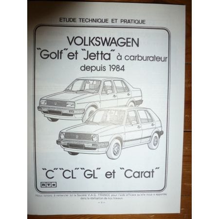 Golf Jetta 84- Revue Technique Volkswagen
