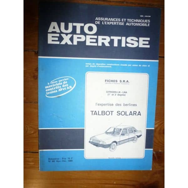 Solara Revue Auto Expertise Talbot Simca
