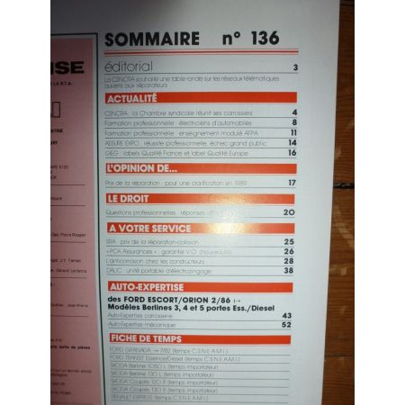 Escort Orion 86- Revue Auto Expertise Ford