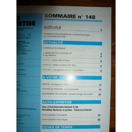 Passat 88- Revue Auto Expertise Volkswagen