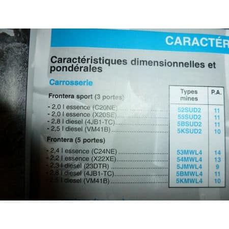 FRONTERA -03 Revue Technique Opel