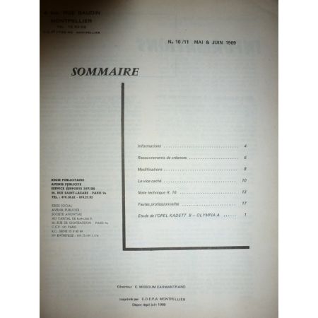 KADETT B - OLYMPIA A Revue Reparateur Automobile