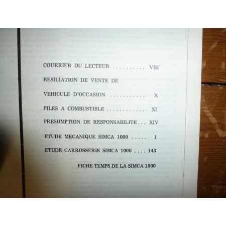 Simca 1000 Revue Reparateur Automobile