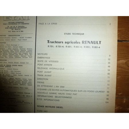 R751 R851 R951  Revue Technique Agricole Renault