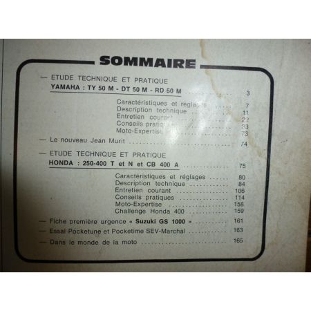 TY DT RD50 CB CM400 Revue Technique moto Honda
