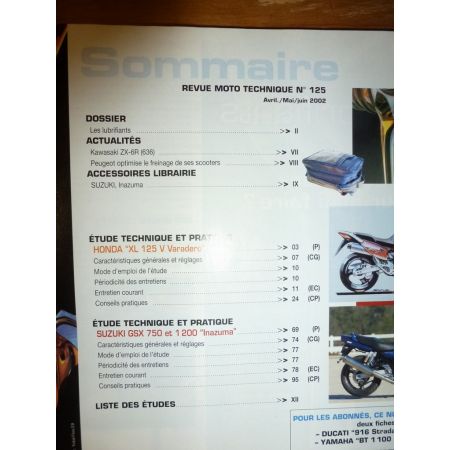 Varadero GSX740 1200 Revue Technique moto Honda Suzuki