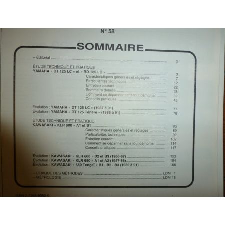 DT RD125 KLR600 Revue Technique moto Kawasaki Yamaha