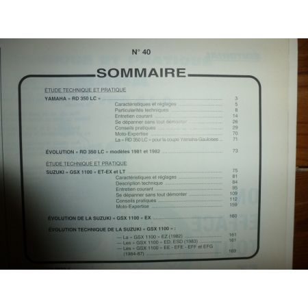 350RDLC GSX1100 Revue Technique moto Suzuki Yamaha