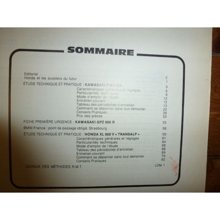 transalp KMX125 Revue Technique moto Honda Kawasaki