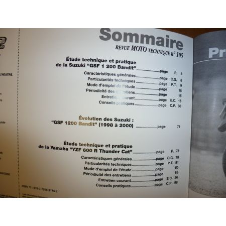 GSF1200 Bandit YZF600R Revue Technique moto Suzuki Yamaha