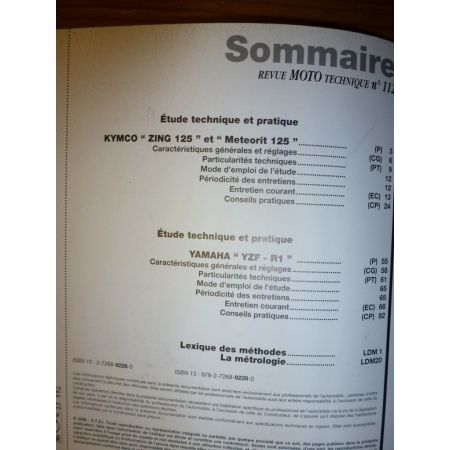 Zing125 YZFR1 Revue Technique moto Kymco Yamaha