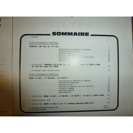XT125 SR125 K100 Revue Technique moto Bmw Yamaha