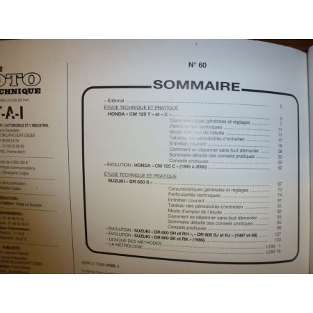 CM125 DR600 Revue Technique moto Honda Suzuki