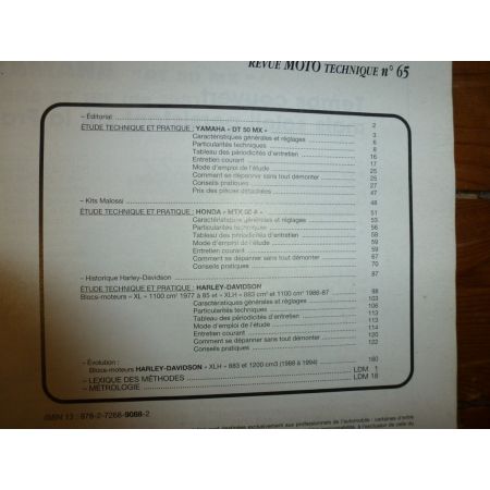 MTX50 DTMX50 XL1000 Revue Technique moto Harley Davidson Honda Yamaha