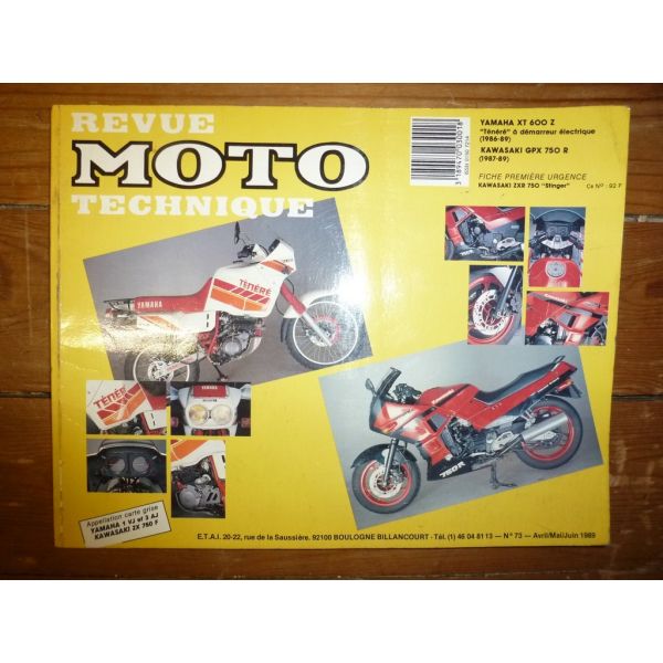 GPX750R XTZ600 Revue Technique moto Kawasaki Yamaha