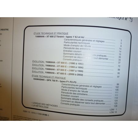 GPX750R XTZ600 Revue Technique moto Kawasaki Yamaha