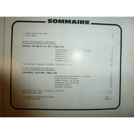 DR350 ZZR600 Revue Technique moto Kawasaki Suzuki
