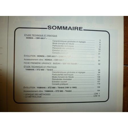 CBR600 XTZ660 Revue Technique moto Honda Yamaha