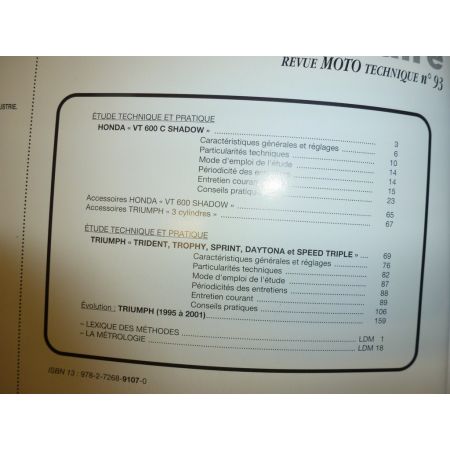 750 900 Shadow Revue Technique moto Honda Triumph