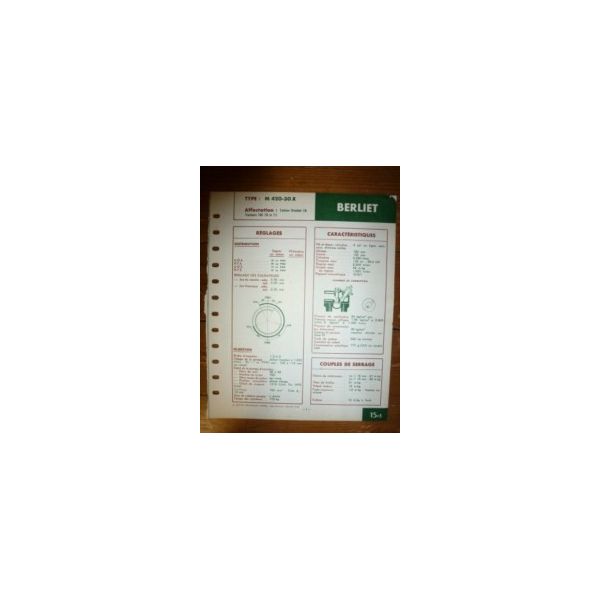 m420 30XKB MD042030 Fiche Technique Berliet