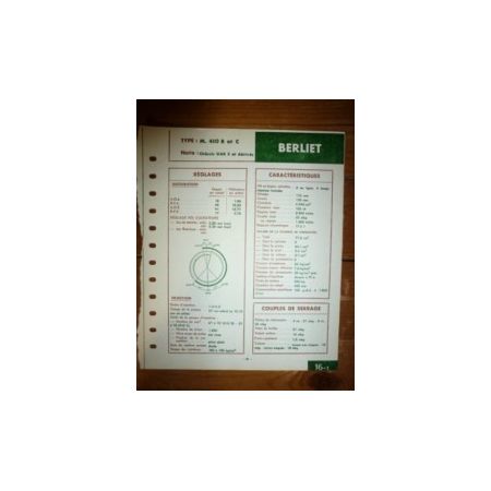 M410B et C Fiche Technique Berliet