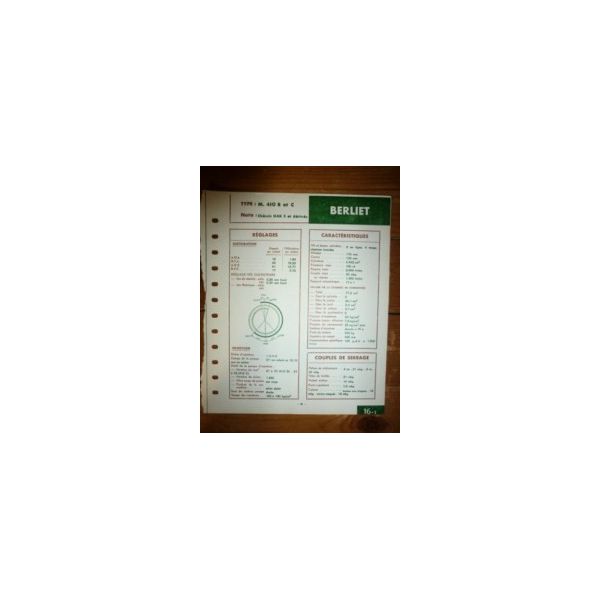 M410B et C Fiche Technique Berliet