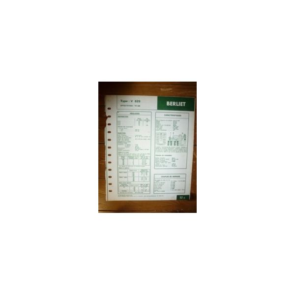 V825 Fiche Technique Berliet