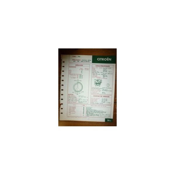 Moteur P.D. Fiche Technique Citroen