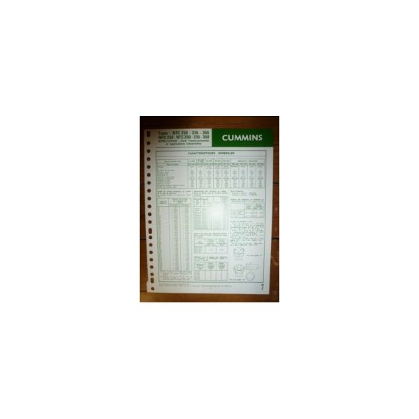 NTC250-350 Fiche Technique Cummins