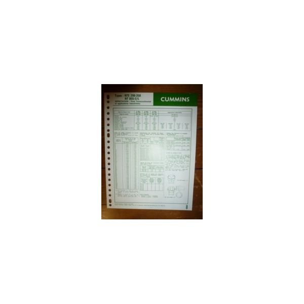 NTE290-350 Fiche Technique Cummins