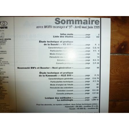 VX800 KLE500 Revue Technique moto Kawasaki Suzuki