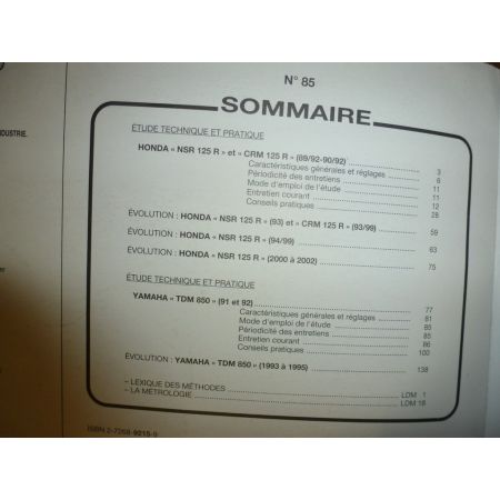 NSR CRM 125 TDM850 Revue Technique moto Honda Yamaha