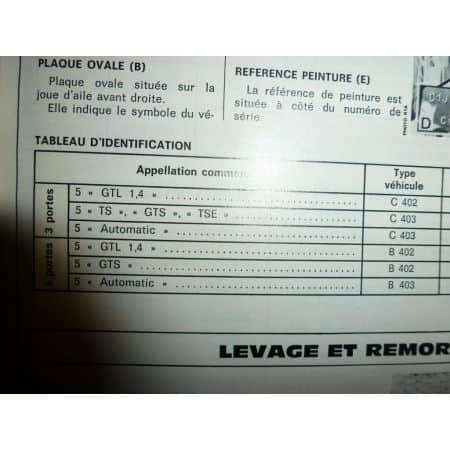 Supercinq 1397cm3 Revue Technique Renault