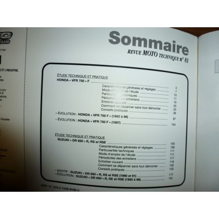 DR650 VFR750F Revue Technique moto Honda Suzuki