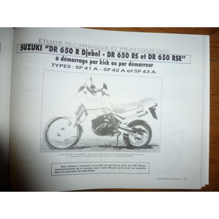 DR650 VFR750F Revue Technique moto Honda Suzuki
