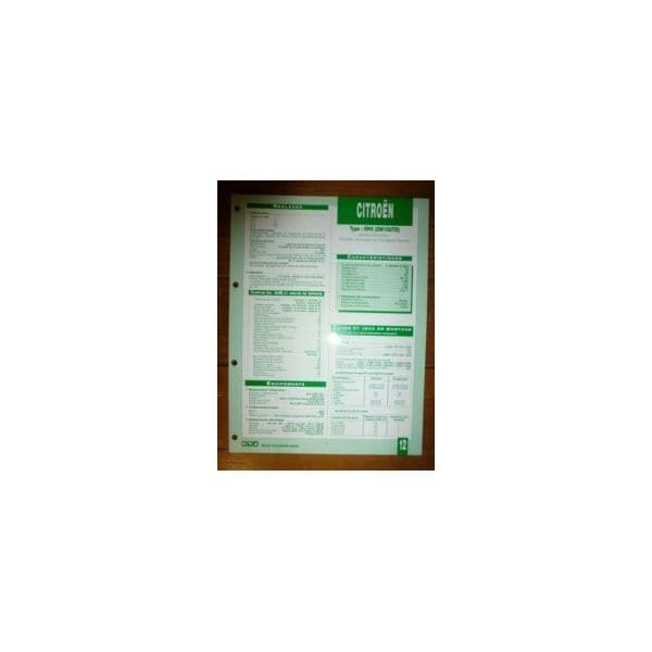 RHV-DW10UTD Fiche Technique Citroen
