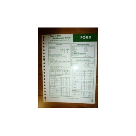 Bosh 2401 Fiche Technique Ford