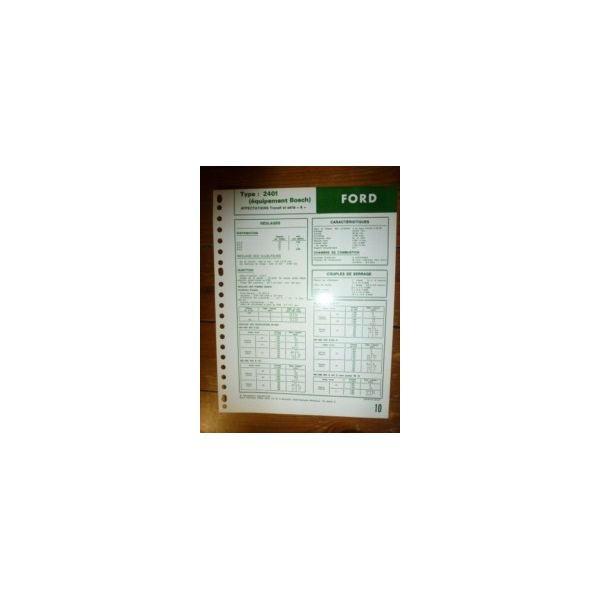 Bosh 2401 Fiche Technique Ford