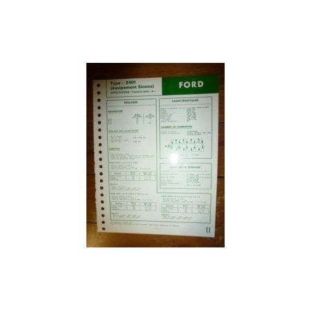 SIMMS 2401 Fiche Technique Ford