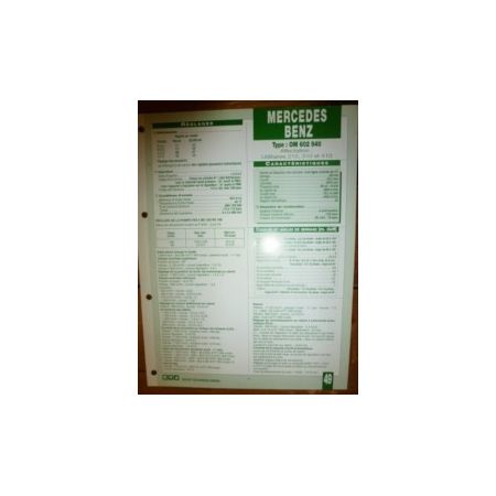 OM602-940 Fiche Technique Mercedes