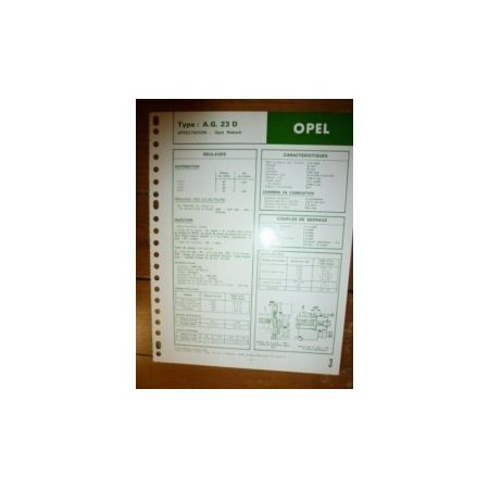 AG 23 D Fiche Technique Opel