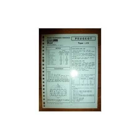 J9 Fiche Technique Peugeot