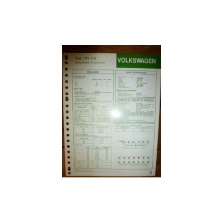 DV1G Fiche Technique Volkswagen