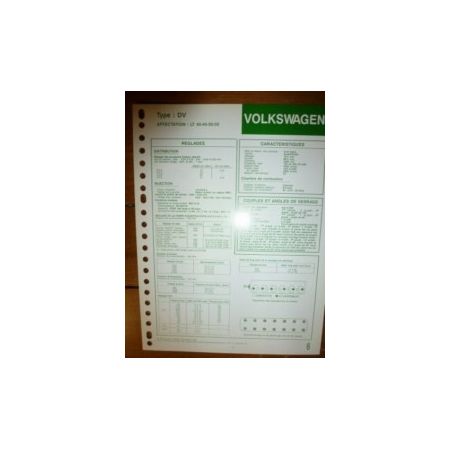 DV Fiche Technique Volkswagen