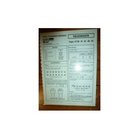 LT28-31-35-40-45 Fiche Technique Volkswagen