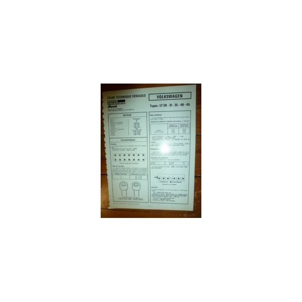 LT28-31-35-40-45 Fiche Technique Volkswagen