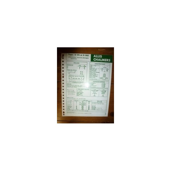 D175-D262  Fiche Technique Allis Chalmers