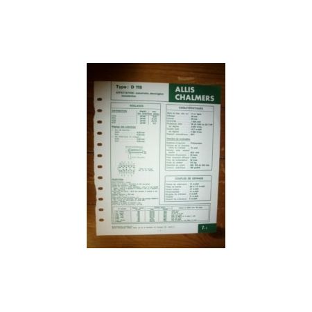 D118  Fiche Technique Allis Chalmers